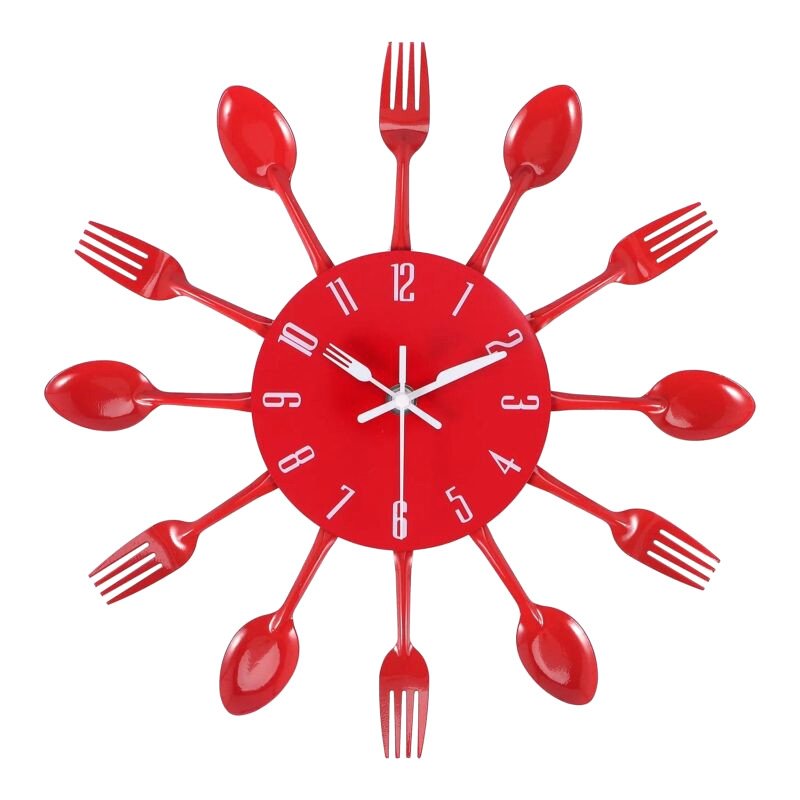 Horloge Cuisine Rouge 6